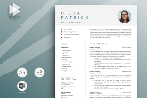 Download Resume Template with Photo for MS Word - Premium Resources